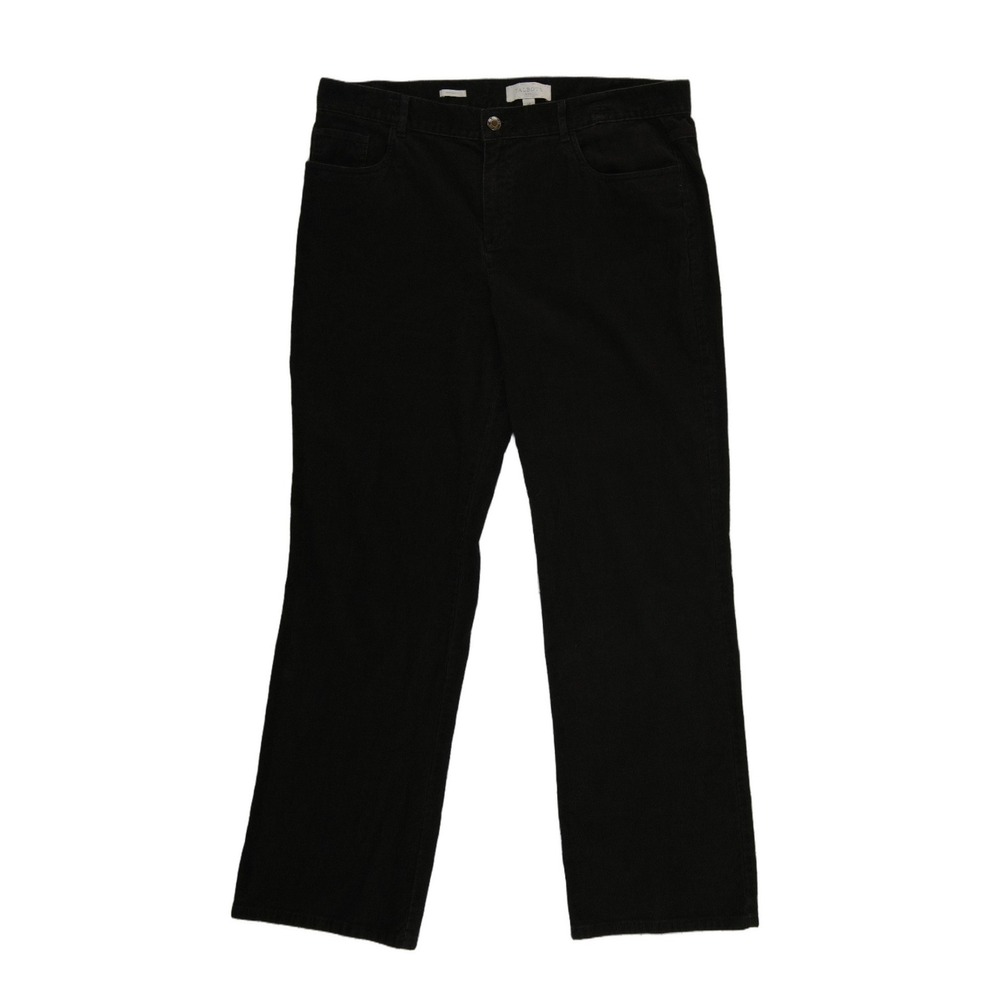 Talbots Corduroy Pants Women's Size 14 Black Mid Rise Stretch Bootcut Classic